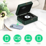 1 x RAW Customer Returns Asmuse Bluetooth Speaker with CD Player Classic Music Box Vintage Design Home Boombox with 3.5mm AUX Headphone Output USB MP3 Music Player Green2  - RRP €50.41