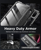 1 x RAW Customer Returns Beeasy for iPhone 15 Case Waterproof Outdoor Shockproof Metal Protective Case, Military 360 Degree Armored Case Dustproof with Screen Protector Robust Hard Case Heavy Duty Mobile Phone Case 6.1 Inches Black - RRP €32.72