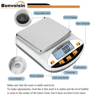 1 x RAW Customer Returns Bonvoisin 0.01g Laboratory Scale High Precision Electronic Digital Analytical Scale Jewelry Scale Kitchen Scientific Scale 10mg Readability 5000gx0.01g  - RRP €109.92