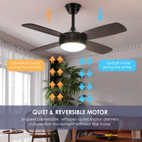 1 x RAW Customer Returns Mpayel Ceiling Fans-117CM Low Profile Indoor Ceiling Fan with Light and Remote Control APP Control, Dimmable Tri-Color Temperatures LED, 5 Blades Modern Ceiling Fans for Indoors - RRP €110.92