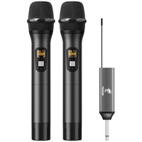 1 x RAW Customer Returns TONOR Wireless Microphone, UHF Dual Wireless Metal Dynamic Mic System with Rechargeable Receiver, for Karaoke, Wedding, DJ, Party, Speech, Church, Class, 60m TW630 , Black - RRP €72.77