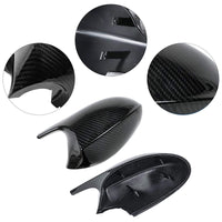 1 x RAW Customer Returns 1 Pair Car Wing Mirror Covers, Rearview Mirror Cover, Side Mirror Housing M3 Style Replacement for B-MW E81 E87 E90 E91 E92 E93 Carbon Fiber . - RRP €50.41