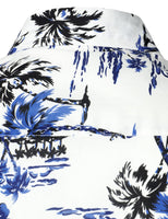 1 x RAW Customer Returns JOGAL Men s Floral Short Sleeve Cotton Hawaii Shirt White Blue X-Large - RRP €26.21