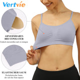 1 x RAW Customer Returns Vertvie Women s Stretch Thin Without Underwire Push Up Yoga Sports Bra Top Set for Fitness Training Padding Pack of 2 3 Size L Label XL, Black Skin Light Grey  - RRP €26.77