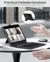 1 x RAW Customer Returns MoKo Universal Tablet Case with Keyboard for 9-11 Tablets, Tablets, with Detachable Wireless Bluetooth Keyboard Pen Holder for iPad Samsung Fire Google Android Windows iOS Tablets Black - RRP €36.38