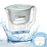 1 x RAW Customer Returns Vortopt Water Filter Jug, 3.5 Liter, Green Water Filter Jug, Improves the Taste of Tap Water, Reduces Chlorine and Lead, Lasts 3 Months, BPA Free, L2 1 Filter Included  - RRP €39.34