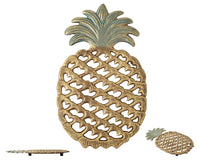 1 x RAW Customer Returns Comfify pineapple shaped coaster made of cast iron - Decorative pineapple coaster made of cast iron for kitchen or dining table - Modern, trendy design - With rubber feet - Recycled metal - RRP €16.99