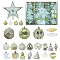 2 x Brand New Christmas balls 100 pieces Christmas tree balls Christmas decoration, Christmas tree decorations, baubles, tree top star, reusable tree decorations, Merry Christmas gold and white  - RRP €41.98