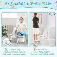 1 x RAW Customer Returns RONIPIC Children s Toilet Seat, Toilet Trainer Children s Toilet Seat with Stairs, Height Adjustable Toilet Seat Children with Soft Cushion - RRP €28.99