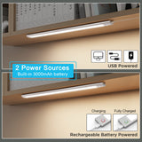 1 x RAW Customer Returns SOAIY 40cm LED Under Cabinet Light Motion Sensor, Rechargeable LED Bar Under Cabinet 3000mAh 3 Modes ON AUTO1 AUTO2 Dimmable LED Strip 3 Colors Memory Function for Kitchen, Wardrobe - RRP €28.95