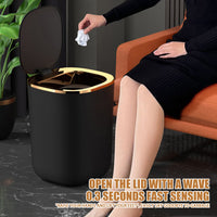 1 x RAW Customer Returns IGTOPS Automatic Smart Sensor Trash Can, 12L Touchless Kitchen Organic Waste Bin, Black - RRP €51.76