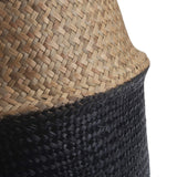 1 x RAW Customer Returns DOKOT Seagrass Basket Flowerpot Natural Basket Woven Laundry Basket With Handle for Plant Toy Storage Black  - RRP €26.8