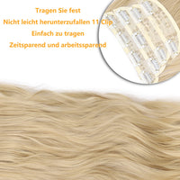 1 x RAW Customer Returns Clip in extensions blonde hair extensions braid like real hair cheap hairpiece extensions synthetic synthetic hair for women long double weft hairpiece full head 4 pieces mix blonde wig 50cm 200g 077K - RRP €23.18