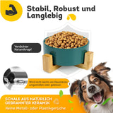 3 x Brand New inntt Ceramic Dog Bowl 850ML Food Bowl Water Bowl for all cats or medium to large dogs with bamboo stand 850ML, 1-Green  - RRP €59.37