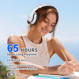 1 x RAW Customer Returns Uliptz Wireless Headphones, 65 Hours Playtime, Over Ear, Cordless, HiFi Stereo with Microphone, Bluetooth 5.3 Headphones for Travel Office Phone PC Silver  - RRP €29.99