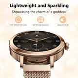 1 x RAW Customer Returns Smartwatch women with telephone function, small round 1.1 AMOLED always-on display IP68 waterproof fitness watch with menstrual cycle 300 DIY UI, 114 sports modes sports watch for Android iOS, rose gold - RRP €79.54