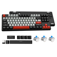 1 x RAW Customer Returns ATTACK SHARK AK871 Hot-Swap Mechanical Keyboard, QWERTY, 87 Keys Compact Wireless Gaming Keyboard, Dual Mode BT 2.4G, Magnetic Cover, for Mac Windows Android - Black with Blue Switch - RRP €49.99