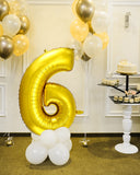 14 x Brand New Meowoo Foil Number Balloon 0-9 Gold, Giant Numbers 0 1 2 3 4 5 6 7 8 9, Large Balloons for Wedding Anniversary, Birthday Balloon Party Decoration Gold 6  - RRP €285.6