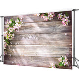 1 x RAW Customer Returns LYWYGG 10x8FT Vinyl Photography Backdrops Photo Studio Props Wooden Boards and Flower Theme Photography Background CP-131-1008 - RRP €42.99