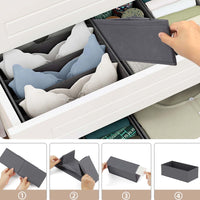 1 x RAW Customer Returns WANGIRL 8-Piece Set Underwear Organizer Cabinet, Foldable Fabric Storage Box Wardrobe Organizer System, Drawer Organizer Clothes for Bra Socks Storage Grey  - RRP €20.14