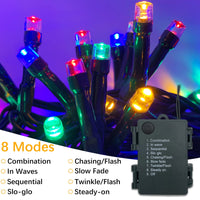 3 x RAW Customer Returns Meision fairy lights battery timer, LED fairy lights with battery indoor outdoor, fairy lights battery operated 8 modes, ideal for Christmas Halloween party wedding decoration, 5m 50LEDs, colorful, 2 pieces - RRP €42.33