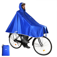 1 x RAW Customer Returns Anyoo Waterproof Cycling Rain Poncho Portable Lightweight Rain Jacket with Hood Bicycle Bike Compact Rain Cape Reusable Unisex for Backpacking Camping Outdoors,One Size,Blue - RRP €27.22