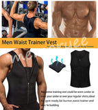 1 x Brand New Memoryee Men s Neoprene Sauna Vest Body Shaperwear Sweat Vest Waist Trainer Fitness Corset Zipper Tank Top Double Zipper-Black S - RRP €19.15