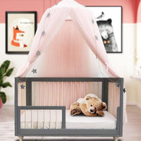 1 x RAW Customer Returns Anmas Power Pink Mosquito Net Children s Bed Canopy Baby Bed Canopy Princess Mosquito Net Decor Height 300cm with Stars Decoration 40 Starlights, Dome Premium Yarn Netting Curtains - RRP €36.29