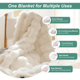 1 x RAW Customer Returns Plush Blanket Fluffy Blanket - Super Soft Cuddly Fuzzy Bed Blankets 1200GSM Rabbit Faux Fur Blanket Lightweight Blankets Warm Blanket for Couch Bed Sofa W100 x L160CM, White  - RRP €39.99