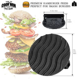 1 x RAW Customer Returns Smash Hamburger Heavy Duty Hamburger Press with Heat Insulated Handle - 15cm Cast Iron Hamburger Smasher, Bacon, Sandwich Round Press for Grill, 50 PC Burger Press Patty Paper - RRP €20.64