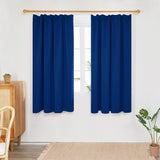 1 x RAW Customer Returns Deconovo Blackout Curtains Opaque Thick Curtains with Ruffle Tape Winter, 138 x 132 cm Height x Width , Royal Blue, Set of 2 - RRP €30.65