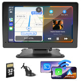 1 x RAW Customer Returns Hikity Wireless Carplay Android Auto Display Car Radio 7 Inch HD Touchscreen Portable Carplay Monitor with Bluetooth Voice Control FM AUX Mirror Link Windshield Mount 32G TF Card - RRP €67.99