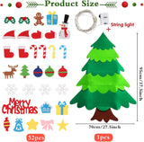 3 x Brand New Felt Christmas Tree, DIY Children s Christmas Tree, Removable Christmas Tree, With 32 Removable Hanging Ornaments, Felt Christmas Tree Children With LED, For Home Door Wall Hanging Decor - RRP €47.55