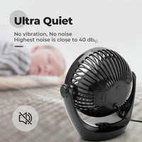 1 x RAW Customer Returns OCOOPA USB fan, small table fan with strong airflow and quiet operation 3 speeds, 360 rotating head, easy to carry for office, home and outdoors - RRP €16.99