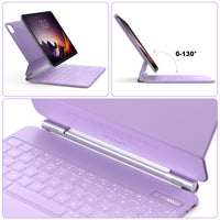 1 x RAW Customer Returns GOOJODOQ for iPad Pro 11 iPad Air 5 4 Keyboard Case, Floating Magnetic Design with Trackpad, QWERTZ Layout 7 Color Backlit Keyboard for iPad Pro 11 iPad Air 5th 4th Generation, Purple - RRP €119.99