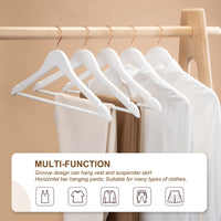 1 x RAW Customer Returns HOUSE DAY wooden clothes hangers, pack of 20 wooden clothes hangers, white clothes hangers for suits, 360 rotating hook in rose gold, non-slip, notches in the shoulder area - RRP €30.22