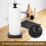 5 x Brand New Homesthetix Kitchen Roll Holder Standing - Heavy Non-Slip with Suction Cup - Stainless Steel Paper Roll Holder Kitchen Paper Holder Kitchen Towel Holder Holder Kitchen Roll - For All Sizes Black  - RRP €74.95