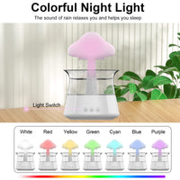 1 x RAW Customer Returns Rain Cloud Humidifier for Bedrooms and Large Rooms, Mushroom Oil Diffuser with LED Lights in 7 Colors Can Be Used as Night Light, Raindrop Cloud Humidifier with Remote Control  - RRP €49.99