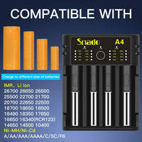 1 x RAW Customer Returns Snado 18650 Battery Charger for NI-MH NI-CD AA AAA C Li-ION 18650 18500 18350 17650 17670 17500 16340 26650 25500 22700 Batteries - RRP €17.96