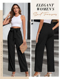 1 x RAW Customer Returns Niwicee Pants Women Summer Palazzo Pants High Waist Stretchy Lounge Pants With Pockets Marlene Pants Women Elegant Summer Women s Pants With Elastic Band-Black-XXL - RRP €34.99