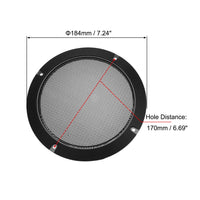 1 x RAW Customer Returns sourcing map 2pcs Speaker Grille Cover 6.5 inch 184mm Mesh Decorative Circle Subwoofer Protector Black - RRP €24.86