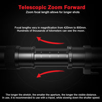 1 x RAW Customer Returns BENOISON 420-800mm Super Telephoto Zoom Lens Manual Focus Telephoto F Lens for Nikon DSLR D3500 D850 D7500 D5600 D3400 D500 D7200 D5500 D750 D810 D3300 D5300 D610 D7100 D5200 D600 D3200 SLR - RRP €105.0