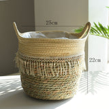 1 x RAW Customer Returns KMERCE seagrass plant basket large, woven basket, planter basket, flower pot boho, woven flower basket for houseplants, planter 25 cm diameter for indoors and outdoors - RRP €25.2