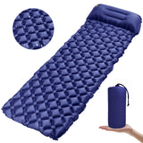 1 x RAW Customer Returns Karvipark camping sleeping pad, ultralight air mattress with pillow, foldable, lightweight, small pack size, waterproof sleeping mat for outdoor, travel, hiking, beach - RRP €25.99