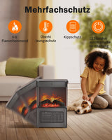 1 x RAW Customer Returns LVARA Electric Fireplace Fan Heater Energy Saving 2000W Electric Heater Flame Effect Heater, 3 Heating Modes Ceramic Electric Heater, 12 Hour Timer, Thermostat, Remote Control for Living Room, Bedroom, Office - RRP €84.99