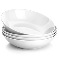 1 x RAW Customer Returns MALACASA, Regular Series, 4-Piece Pasta Plates, Soup Plates, Creamy White Porcelain Salad Plates, Serving Plates, Deep Plates for Spaghetti, Large Soup Bowl for Pasta, Soups, Salad, Fruit, 900ml - RRP €32.4