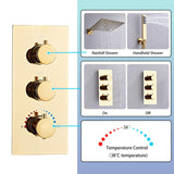 1 x RAW Customer Returns SaniteModar concealed shower fitting set gold with thermostat, concealed shower system with 30x30cm rain shower, concealed shower fitting complete set with hand shower - RRP €169.84