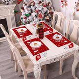 1 x RAW Customer Returns 18 Pack Christmas Placemats and Coasters - Reindeer Snowflake Design Heat Resistant Placemats Washable Christmas Holiday Kitchen Table Decoration - RRP €19.68