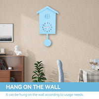 1 x RAW Customer Returns HERCHR Modern Cuckoo Clock, Birdhouse blue wall clock cuckoo clock from the window, small bird hour clock for home living room kitchen office decor - RRP €40.02