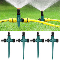 1 x RAW Customer Returns Pack of 4 lawn sprinklers 360 rotating garden sprinkler garden sprinkler, water sprinkler adjustable automatic irrigation system for garden lawn plants vegetables flowers pastoral green  - RRP €19.99